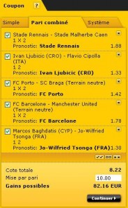 Coupon BWIN pour un pari combiné