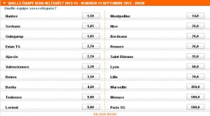 PMU : La cote des équipes relégables de L1 pour la saison 2013-2014